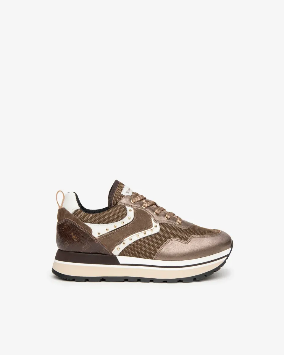 NeroGiardini sneakers dama piele cu talpa 4 cm