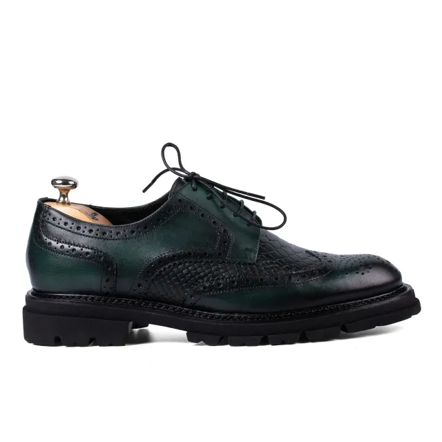 Lucas Elegant 534 Verde pantofi piele pictati manual