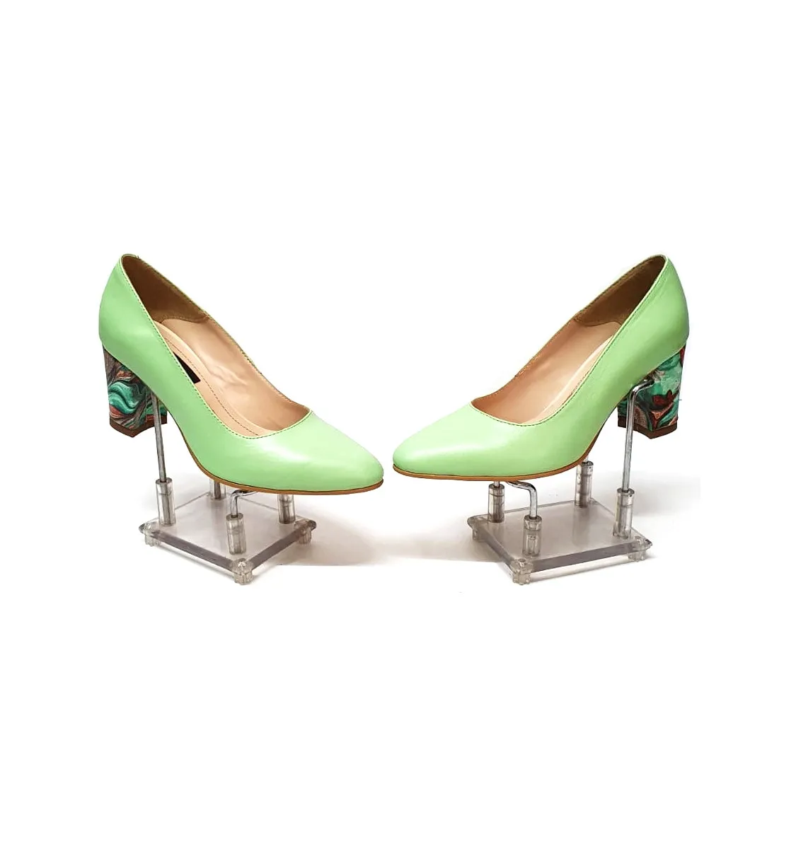 Catinca Shoes R7 VPV pantofi dama piele vernil pictura verde