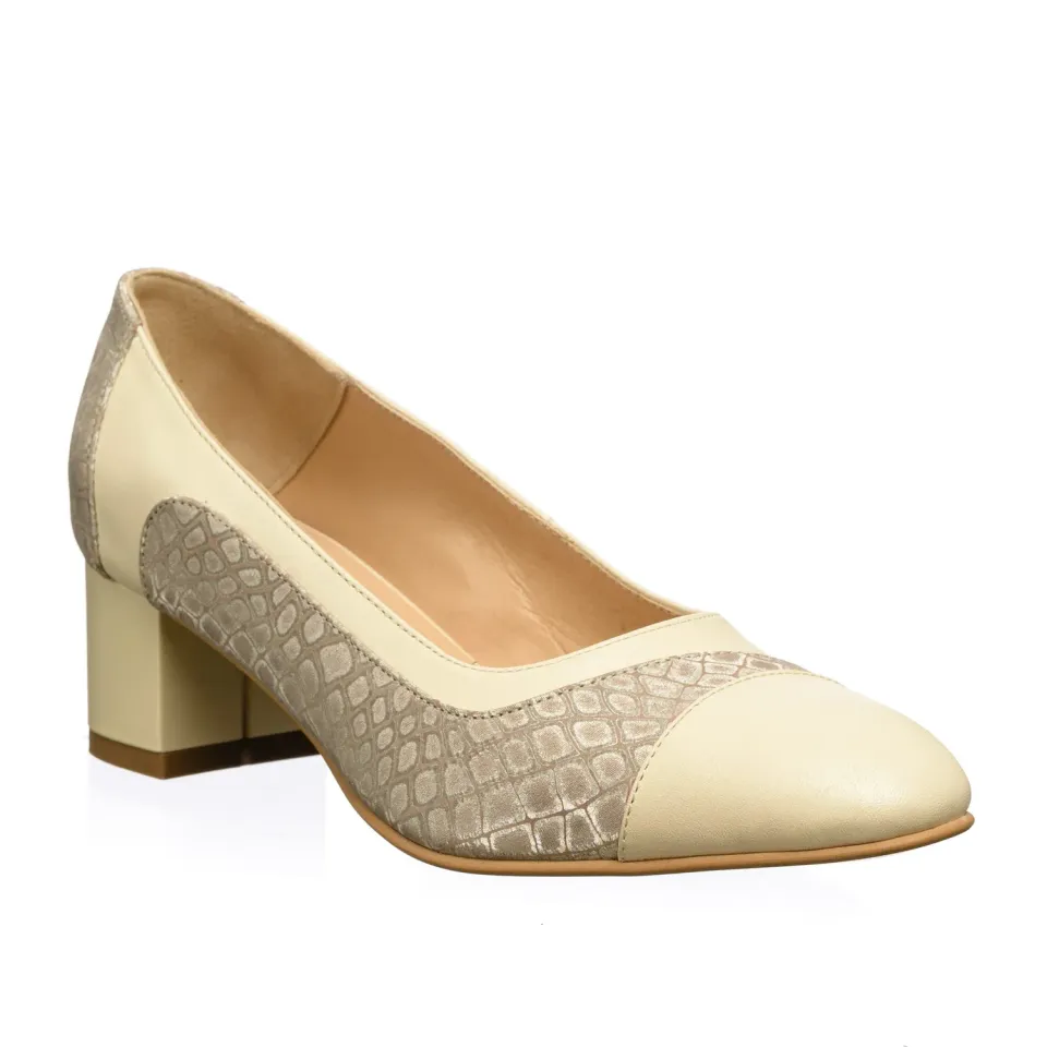 Catinca Shoes 315 BP pantofi dama piele bej pony