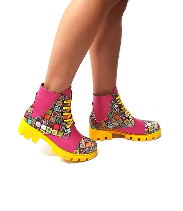 Catinca Shoes BC20 RP3D bocanci piele roz 3D