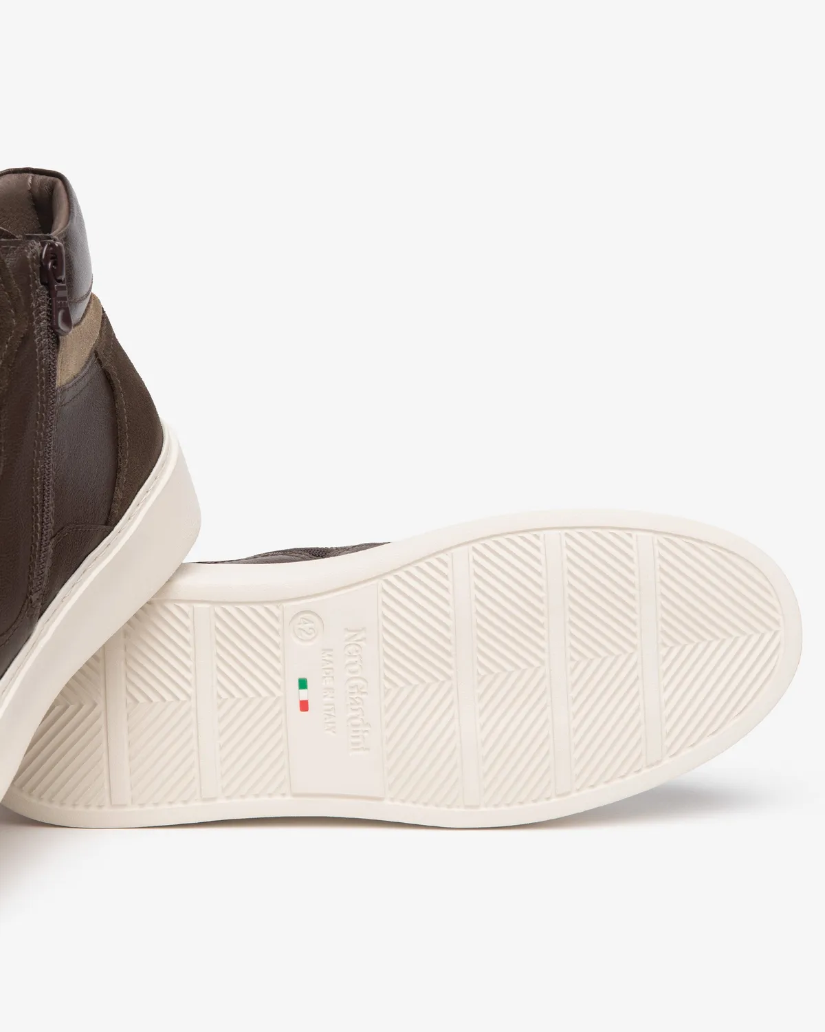 NeroGiardini sneakers inalti barbati piele cu fermoar