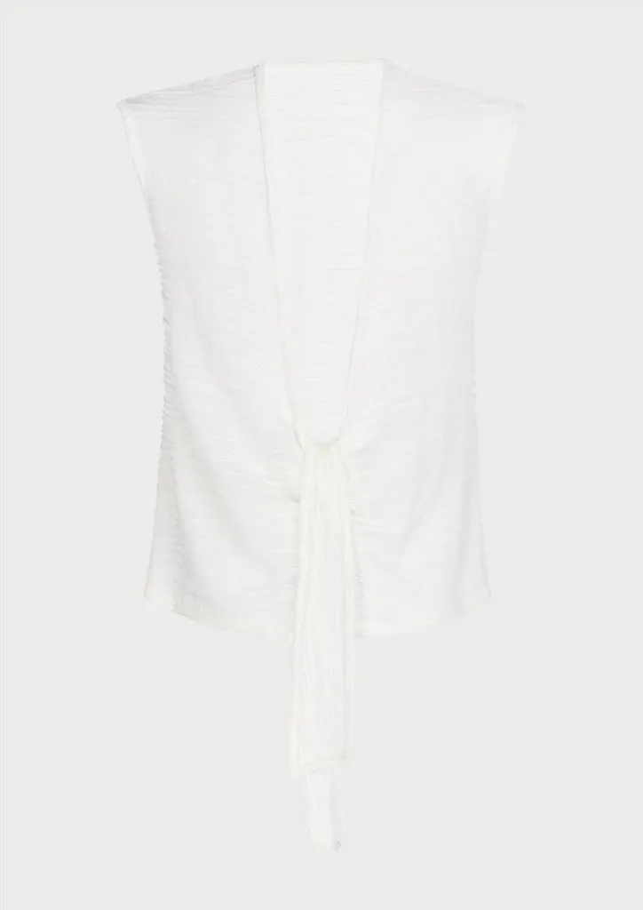 Flagelus Ling White Top top alb bumbac