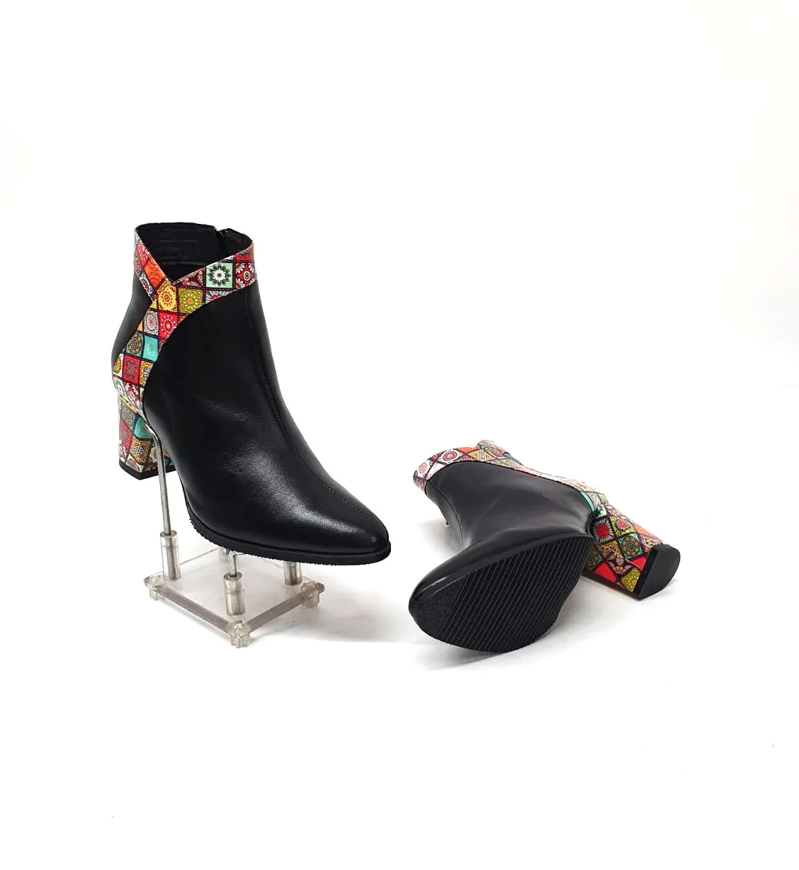 Catinca Shoes GX44 ghete damă piele negru 3D