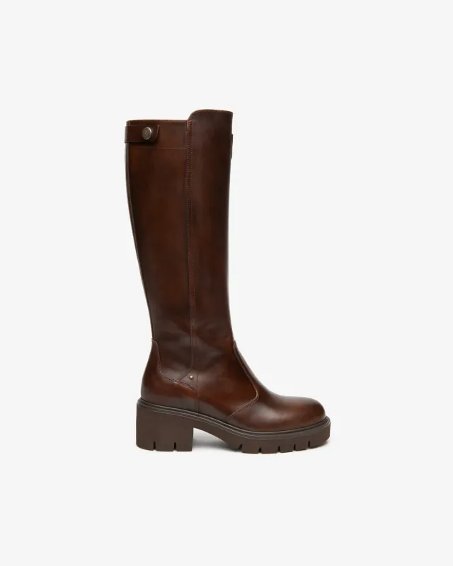 NeroGiardini cizme damă piele toc 6cm cu fermoar