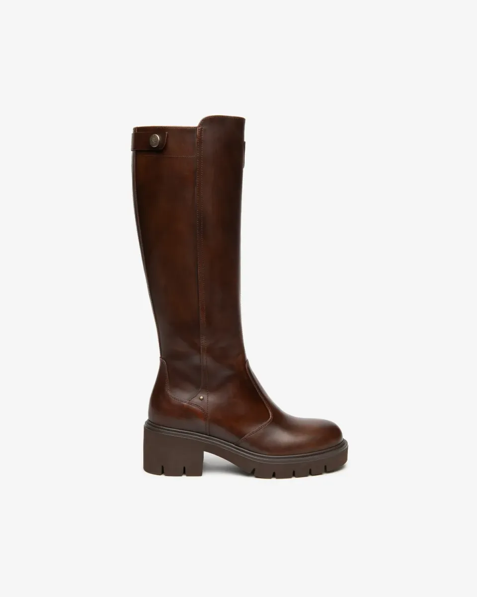 NeroGiardini cizme damă piele toc 6cm cu fermoar