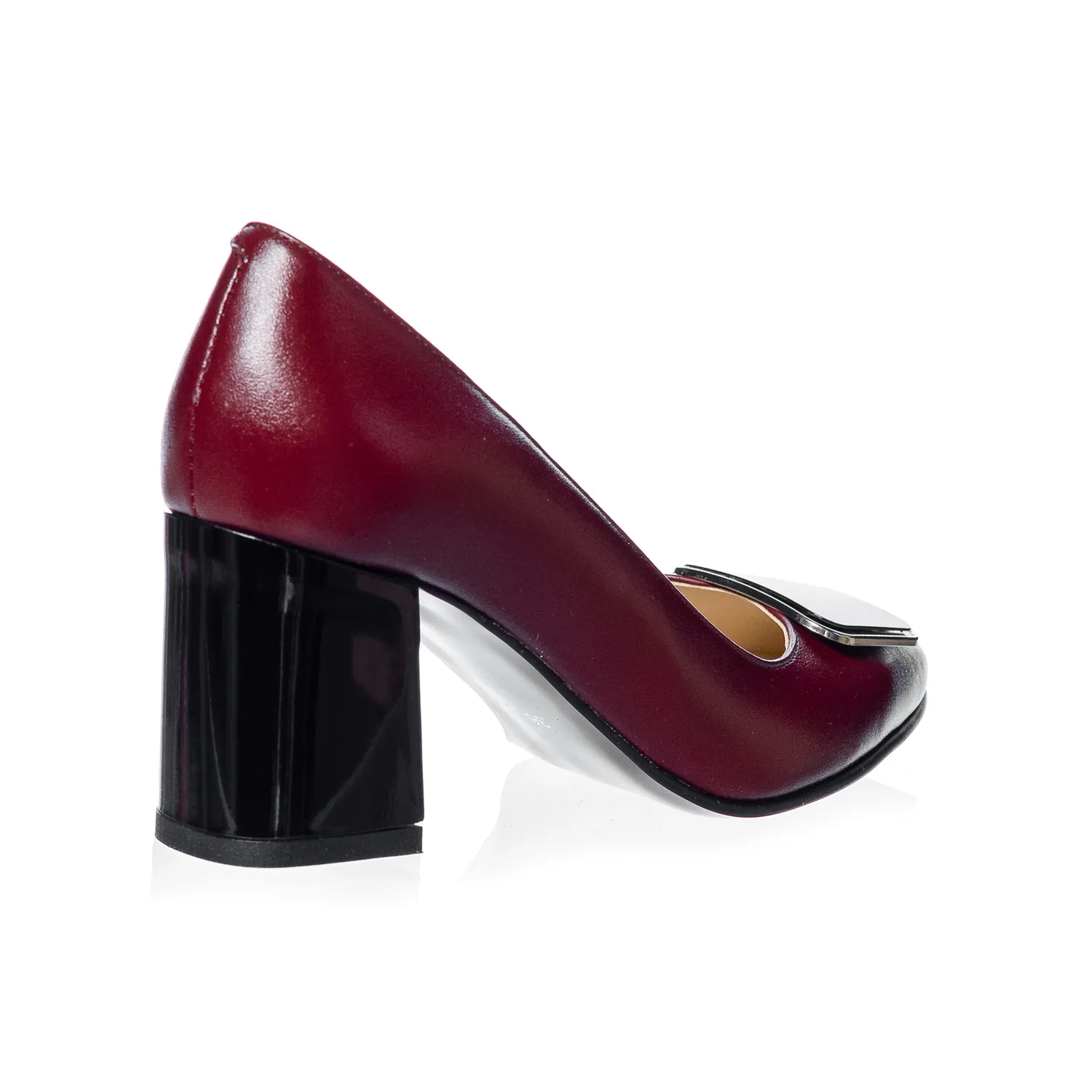 Catinca Shoes A25 BOB pantofi damă bordo box piele naturală