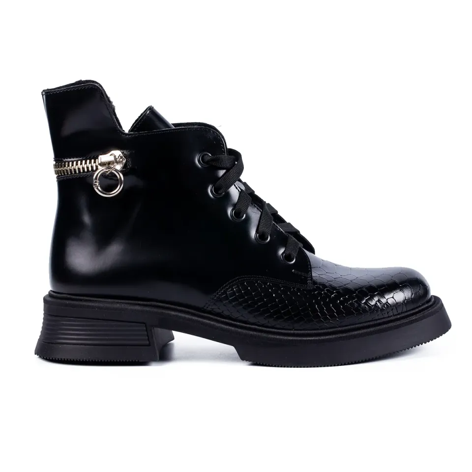 Lucas Shoes 411 ghete dama piele croco lac