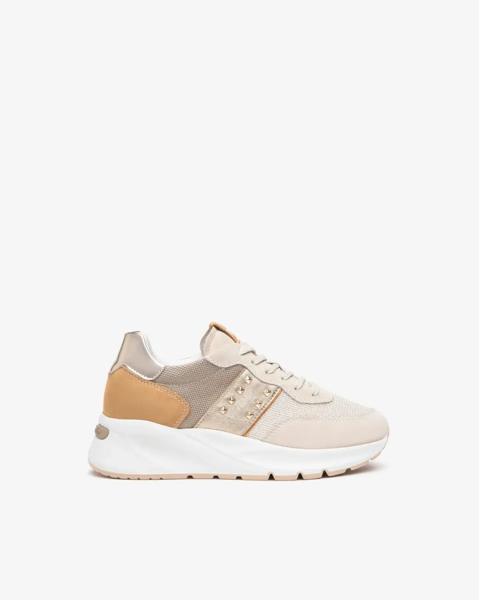 Sneakers damă NeroGiardini piele întoarsă mixt