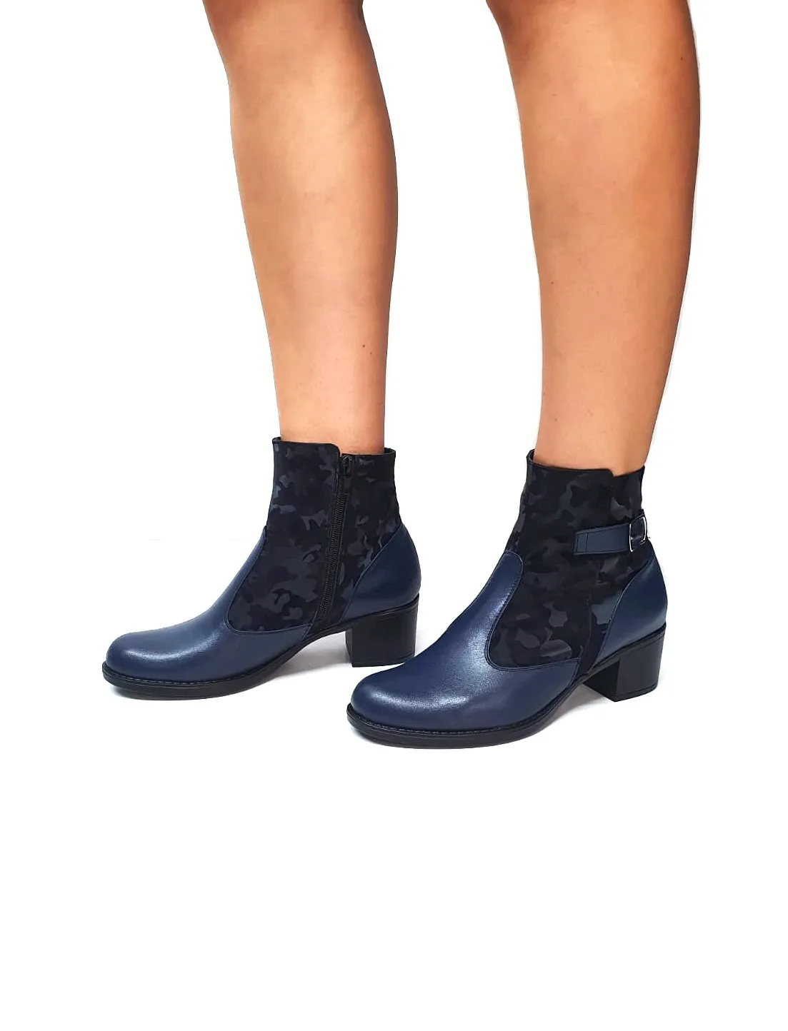Catinca Shoes GX52 BBCN ghete dama piele albastru camuflaj