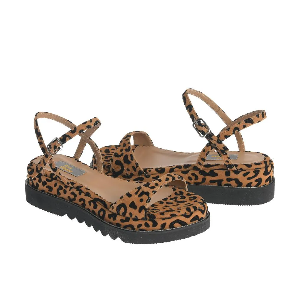 Ana Urbana Shoes Kansas sandale bej imprimeu leopard