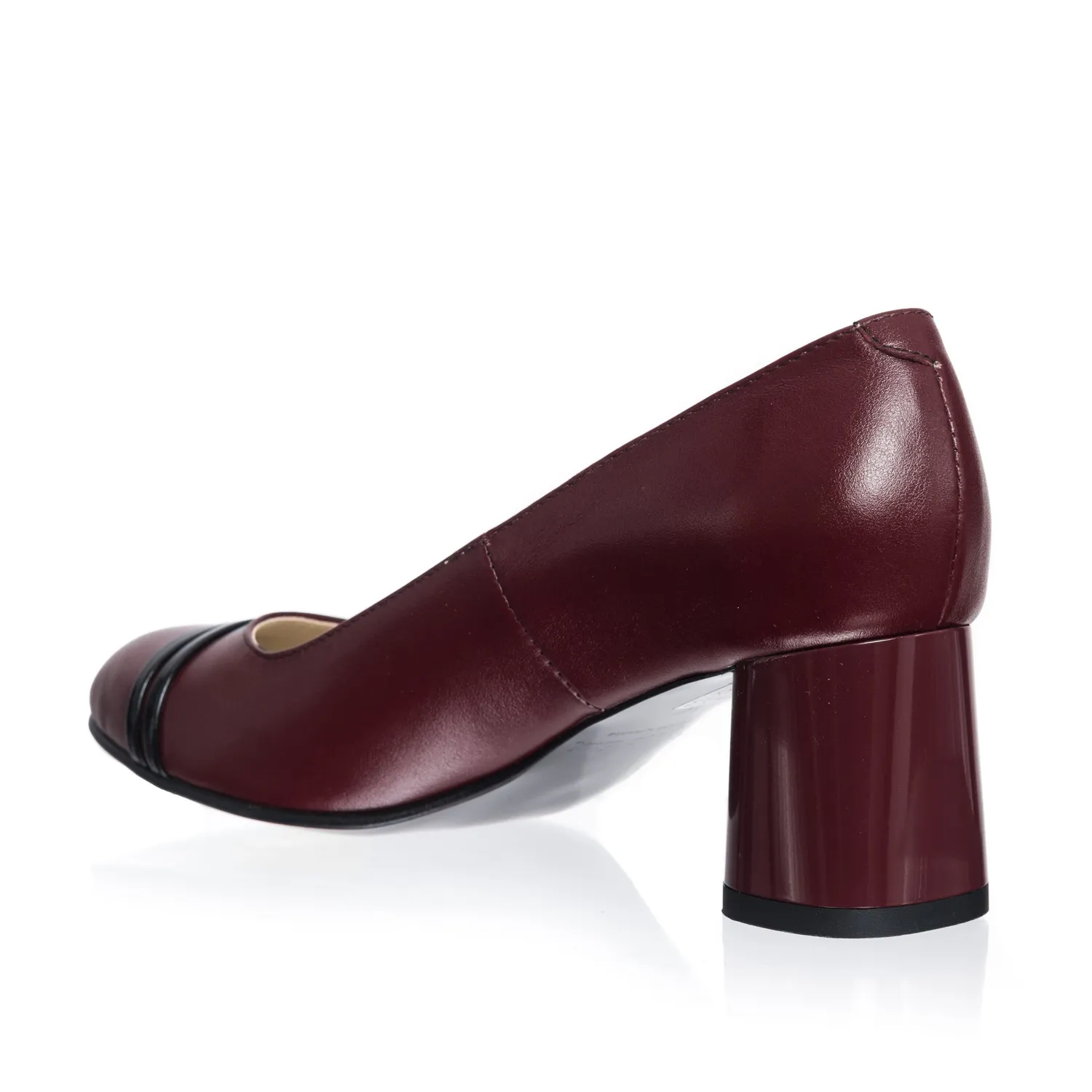 Catinca Shoes 55 BON pantofi dama piele bordo cu negru