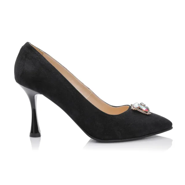 Catinca Shoes A65 NA pantofi dama antilopa negru