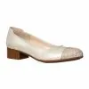 Catinca Shoes T7 BVFA pantofi damă piele bej vârf auriu