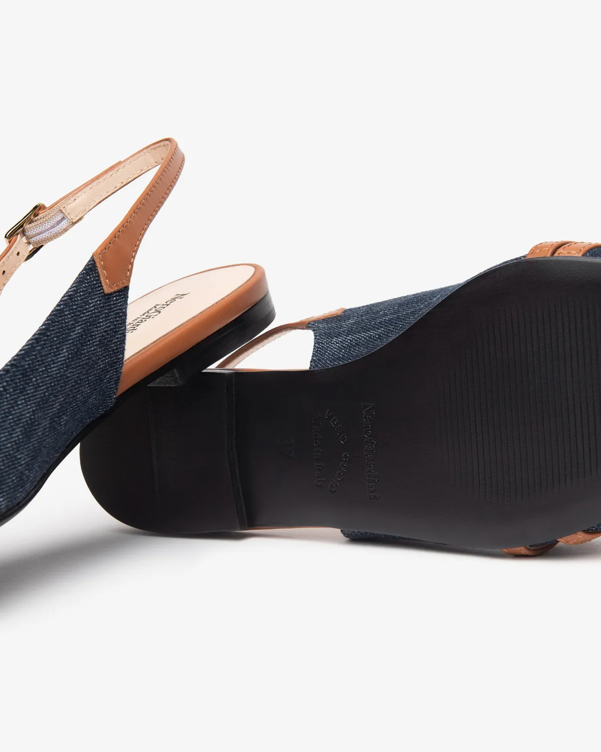 NeroGiardini slingback dama piele si textil elegant