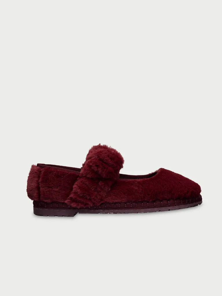 Flagelus Mafalda Fur Garnet papuci catifea visiniu