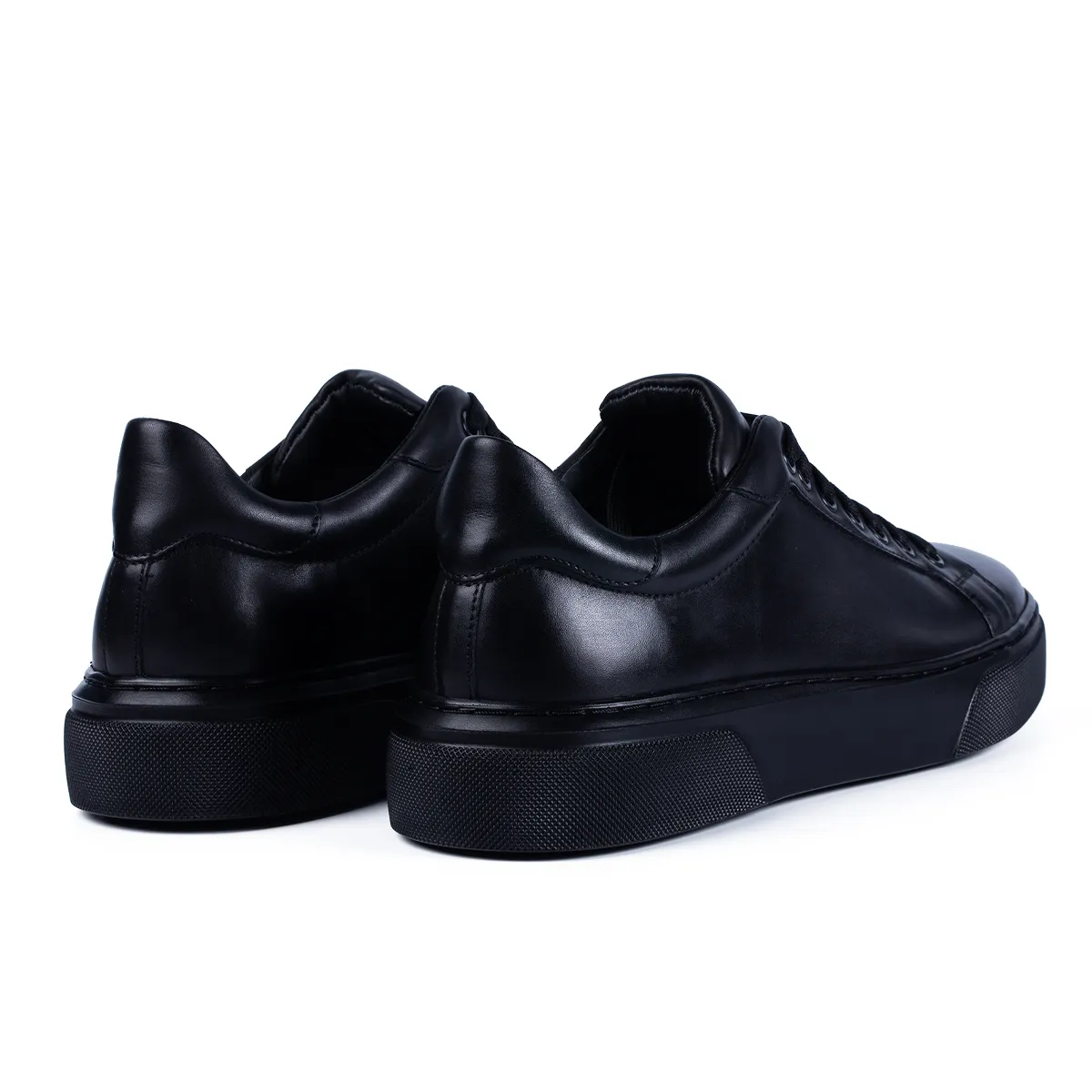 Lucas Shoes 510 sneakers negri piele talpa neagra