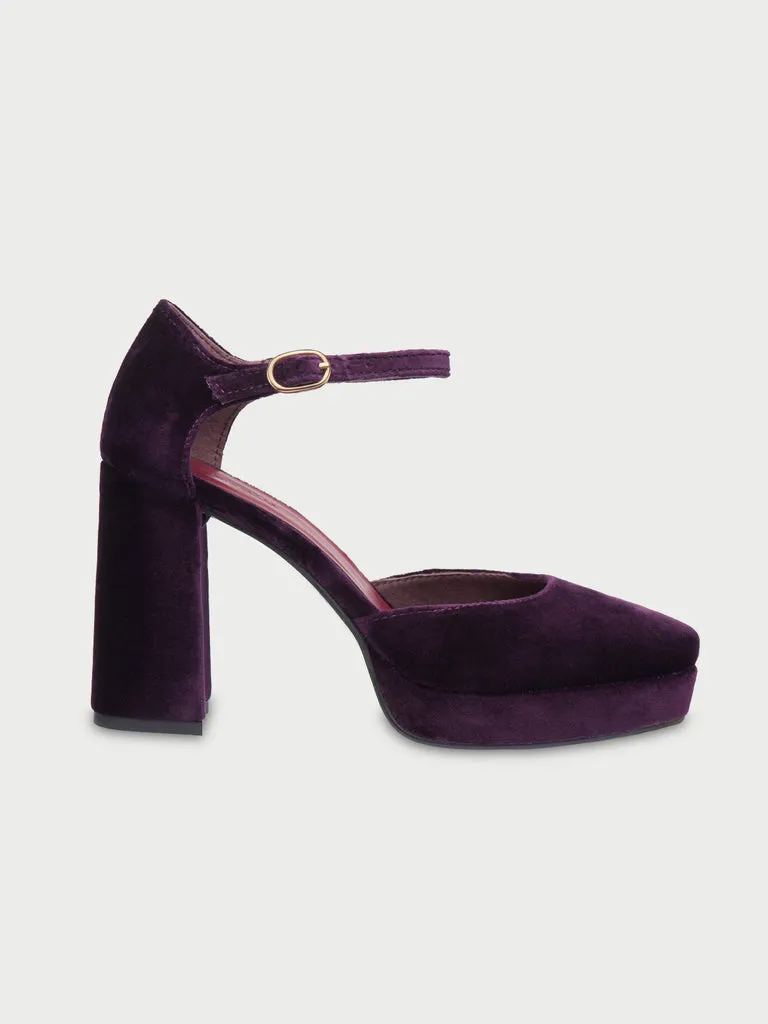 Flagelus Flamenco Aubergine pantofi toc violet