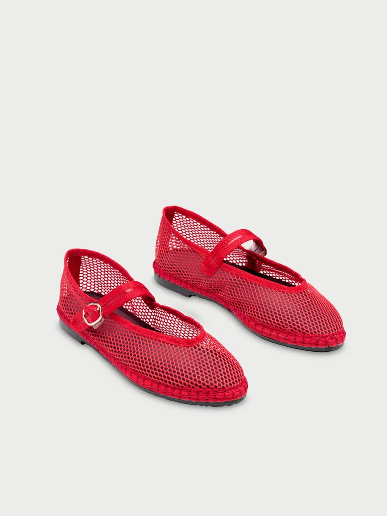 Flagelus Isabella Red balerini rosu plasa decupaj V