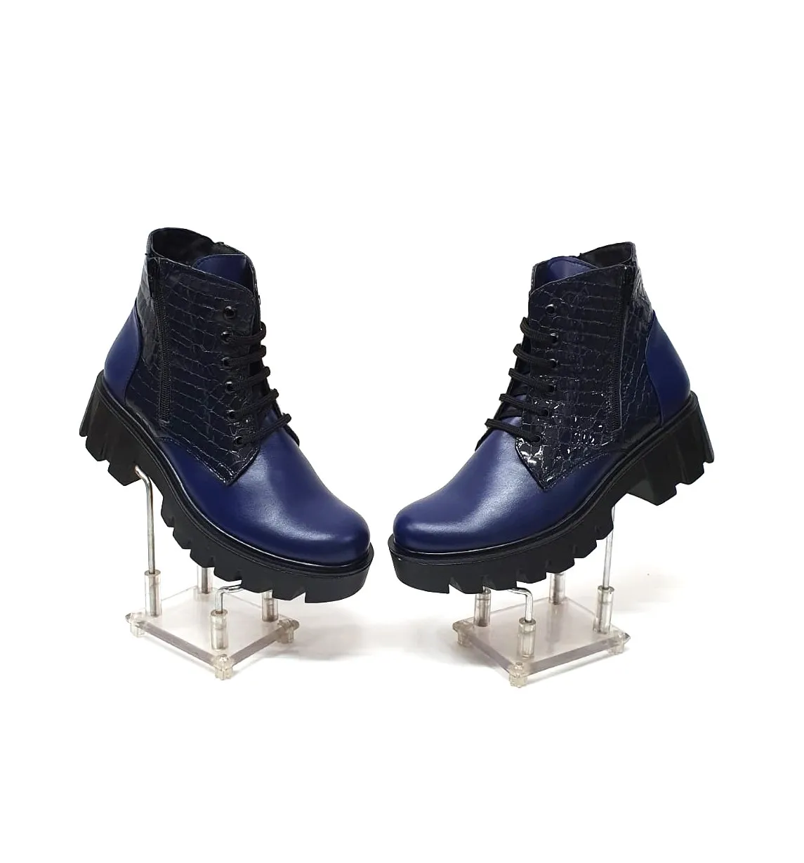 Catinca Shoes BC35 BCR bocanci dama piele bleumarin croco