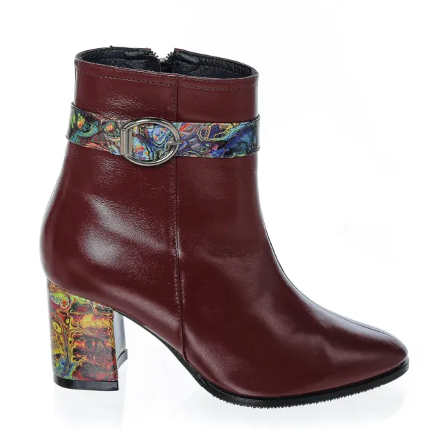 Catinca Shoes GX43 BBP ghete damă piele bordo pictură