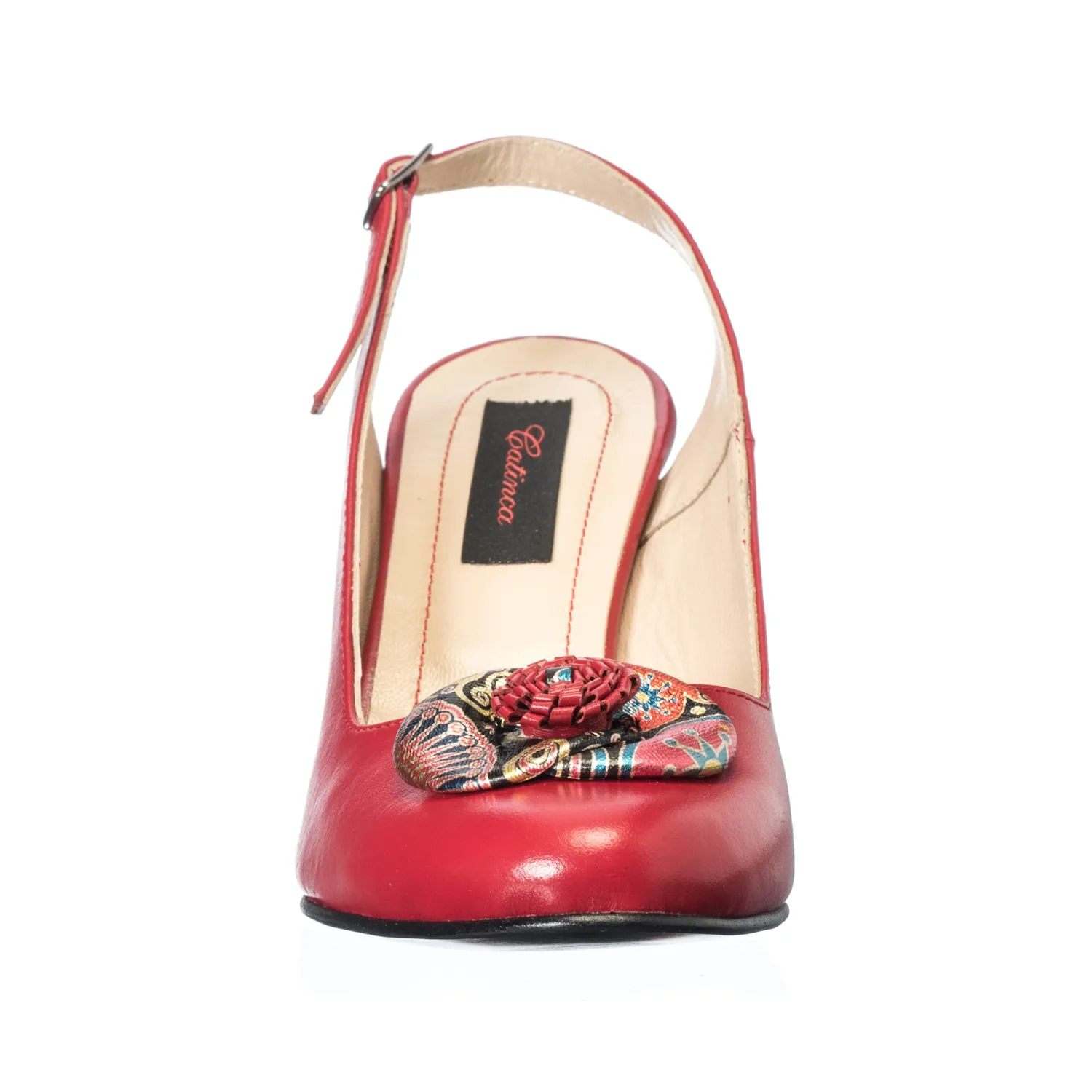 Catinca Shoes F5 R sandale dama piele naturala rosu