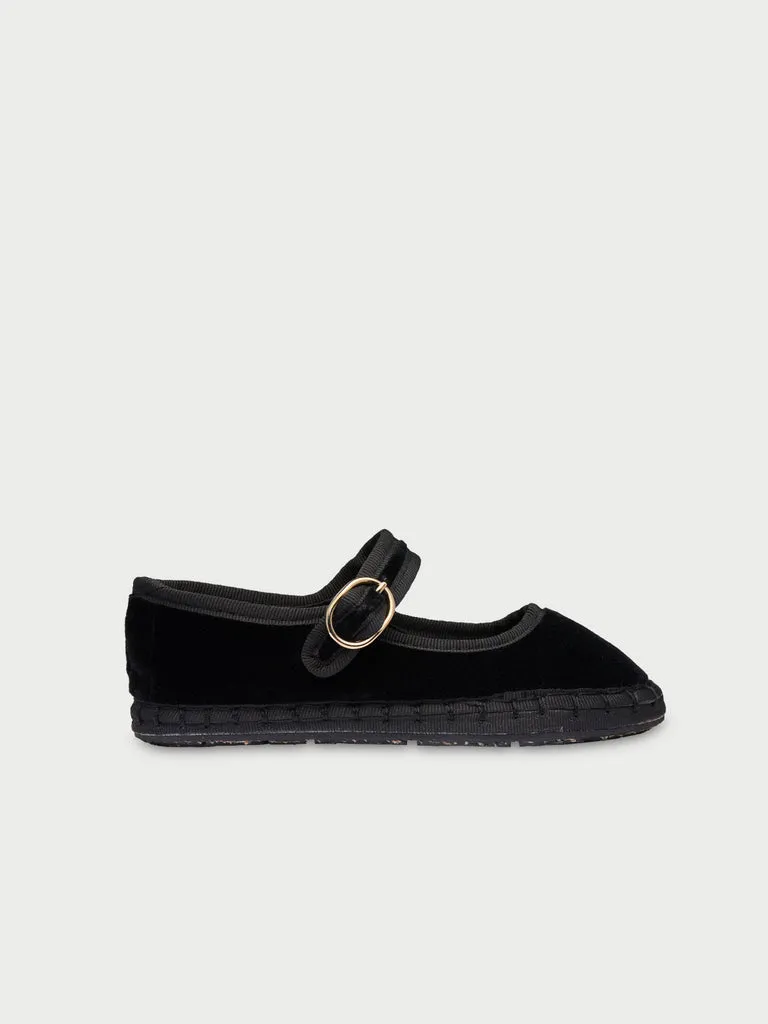 Flagelus Antonia Kids pantofi copii negri catifea