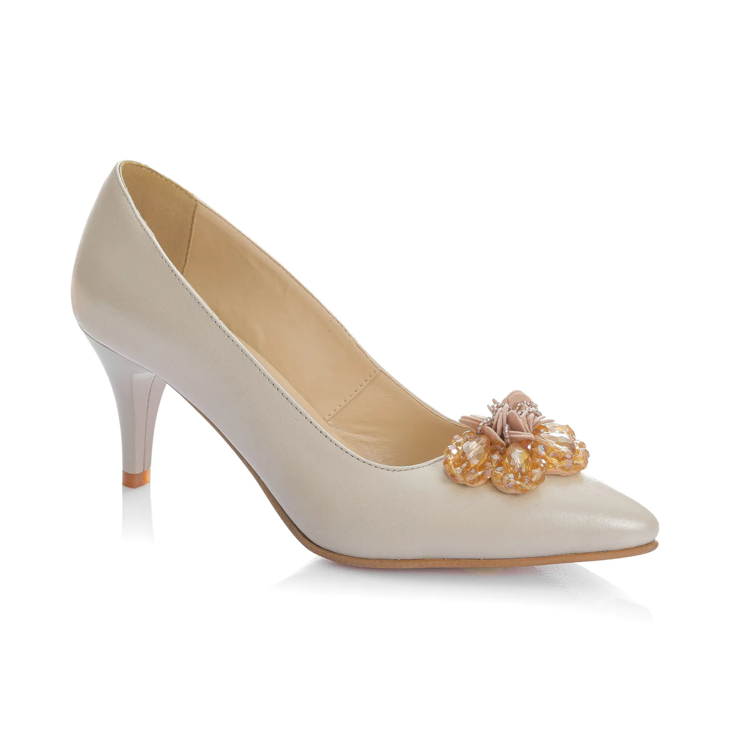 Catinca Shoes A53 pantofi damă piele bej sidef