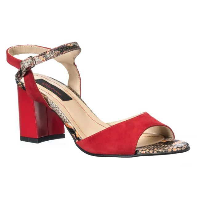 Catinca Shoes S15 RAS sandale dama rosii antilopa piele