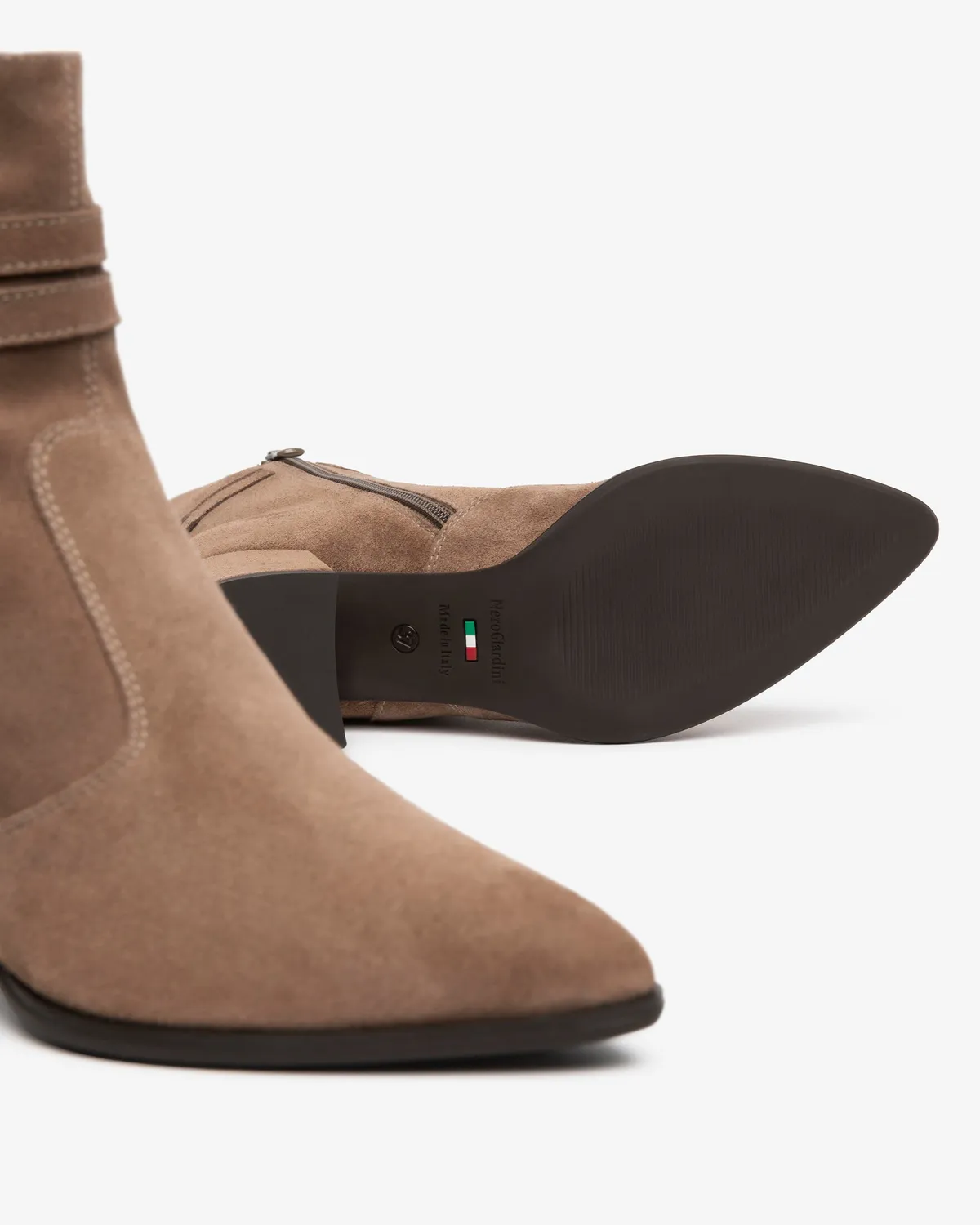 NeroGiardini botine piele intoarsa dama toc 60 mm
