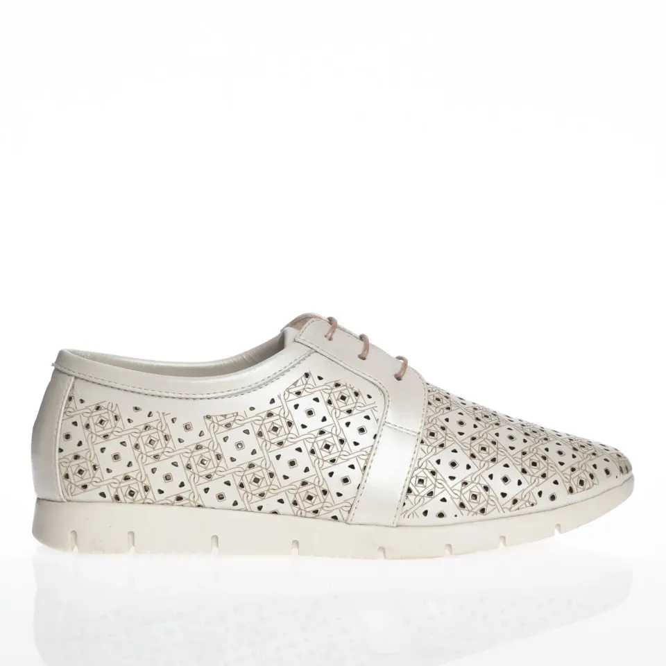 Pantofi damă Catinca Shoes D7 A albi din piele naturală