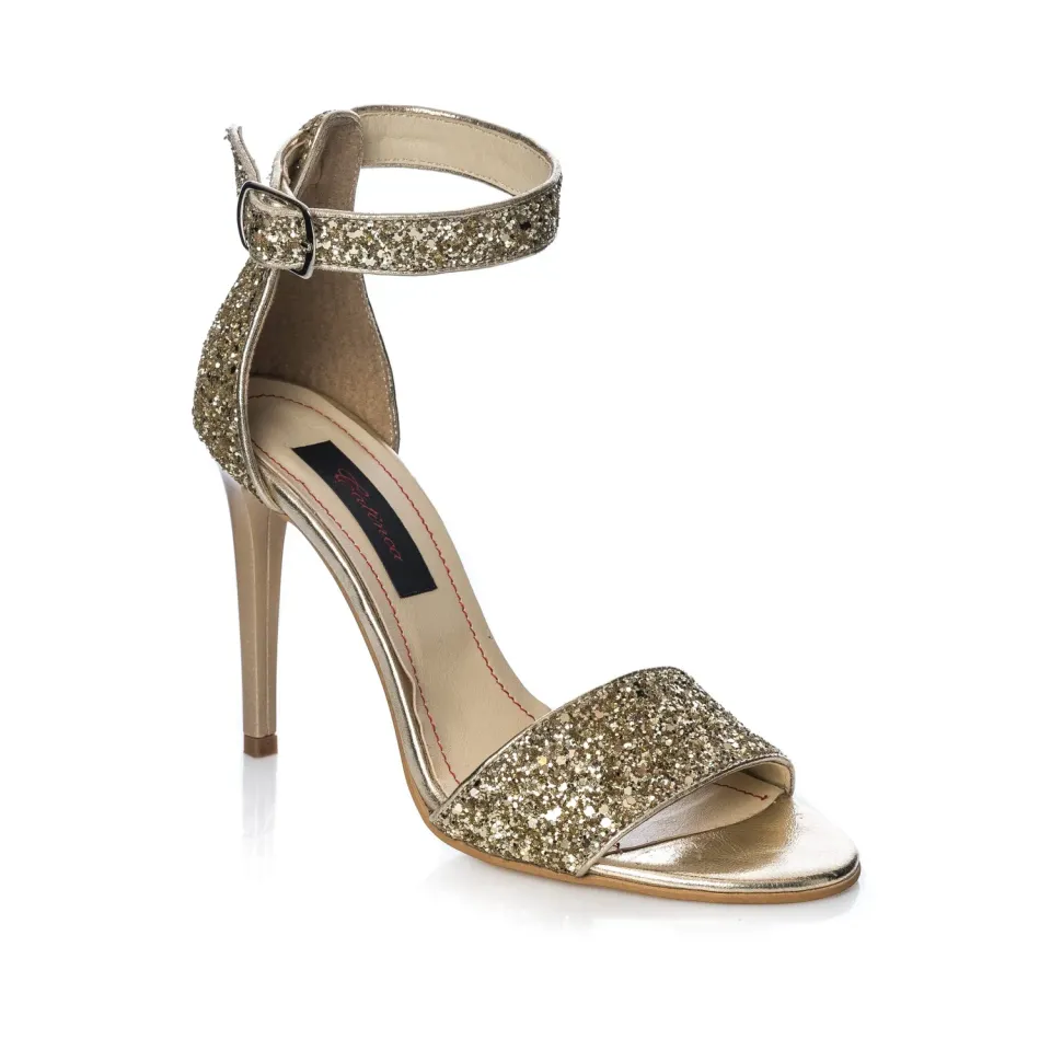 Catinca Shoes S7 GA sandale dama piele aurii glitter