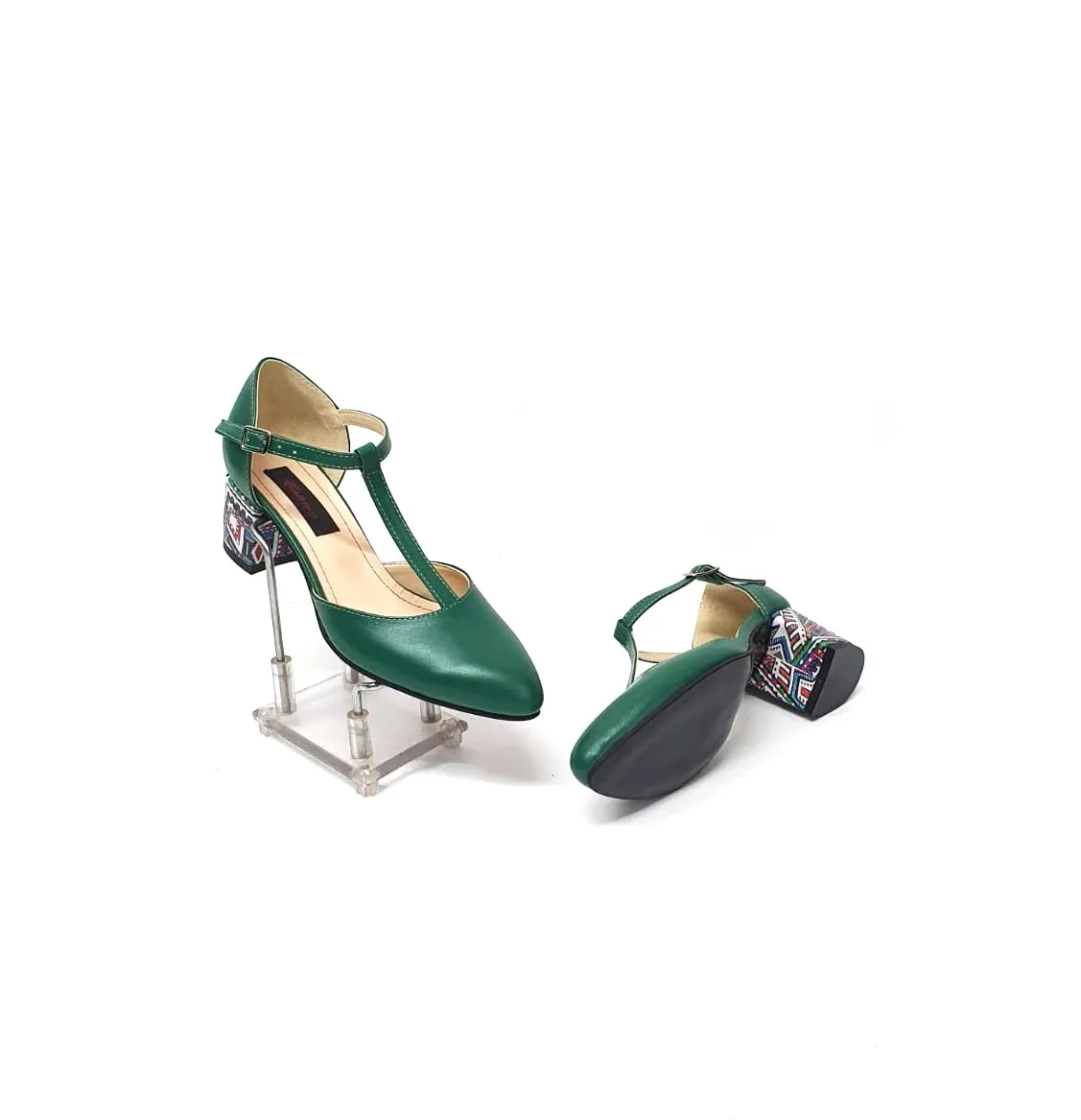 Catinca Shoes D13 VBT sandale piele naturala verde traditional
