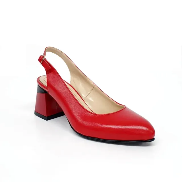 Catinca Shoes D20 RB sandale dama rosu box piele naturala