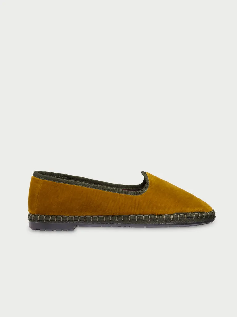 Flagelus Narcissa slippers catifea mustar