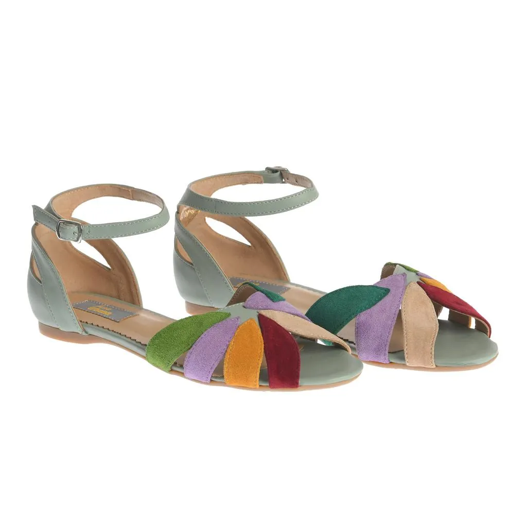 Ana Urbana Oklahoma sandale verde menta petale piele