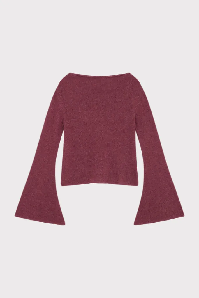 Flagelus Ruby Hug Top bluza bumbac burgundy
