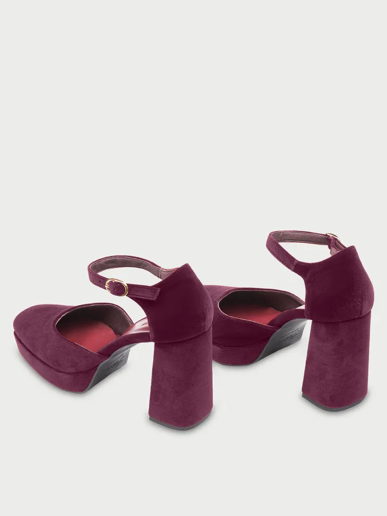 Flagelus Flamenco Garnet pantofi toc catifea 9 cm