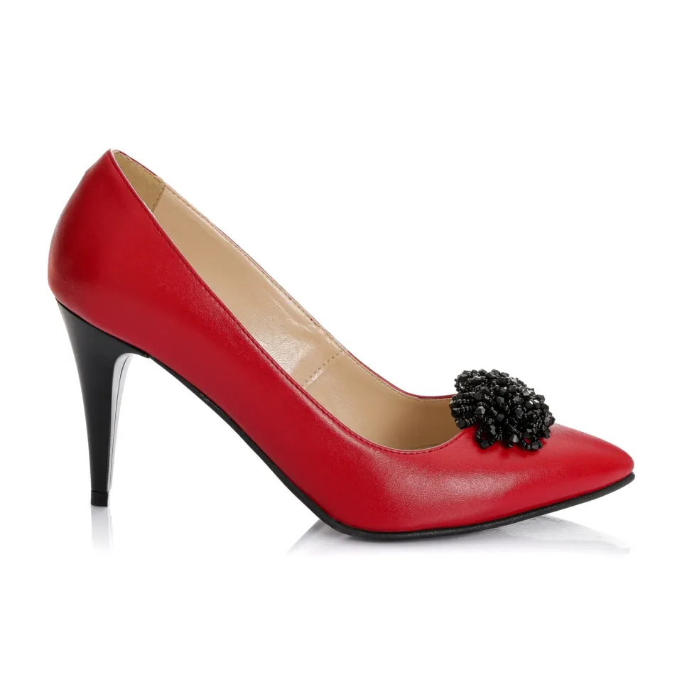 Catinca Shoes A42 RB pantofi dama piele naturala rosu