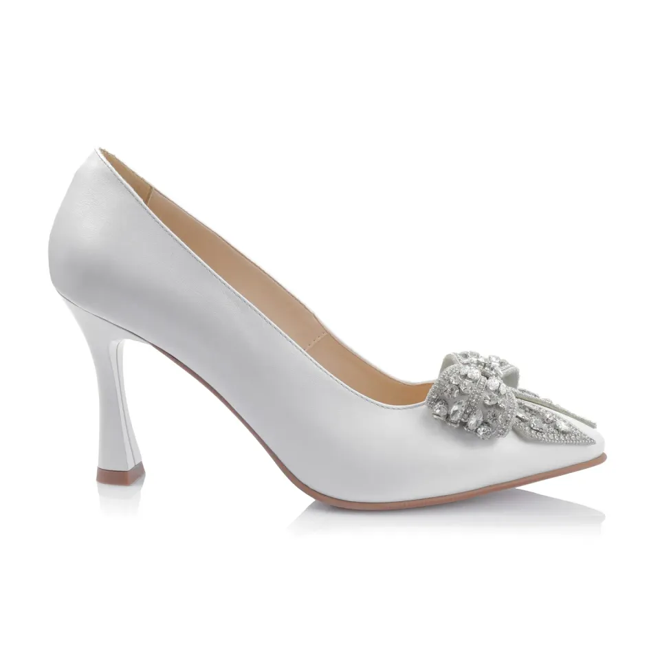 Catinca Shoes A66 AB pantofi dama piele alb box