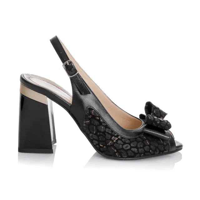 Catinca Shoes F22 NPFA sandale dama piele negru ponei