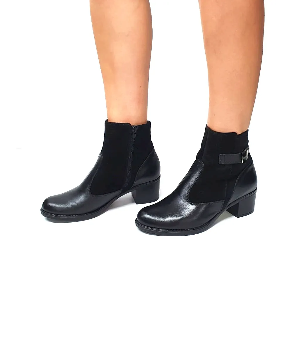 Catinca Shoes GX52 NBA ghete dama negru piele antilopa