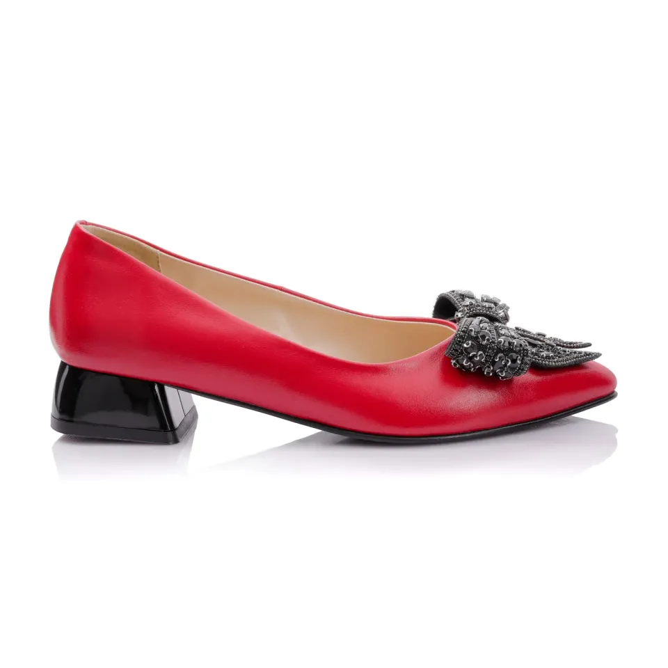 Catinca Shoes BL8 RB balerini piele naturala rosu box