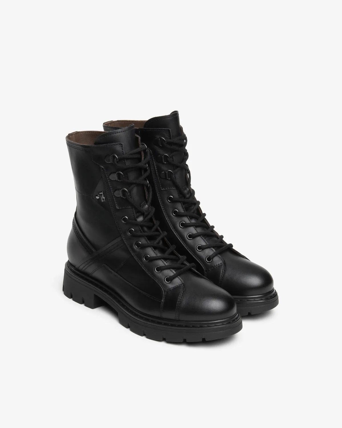 NeroGiardini ghete combat piele damă toc 30mm