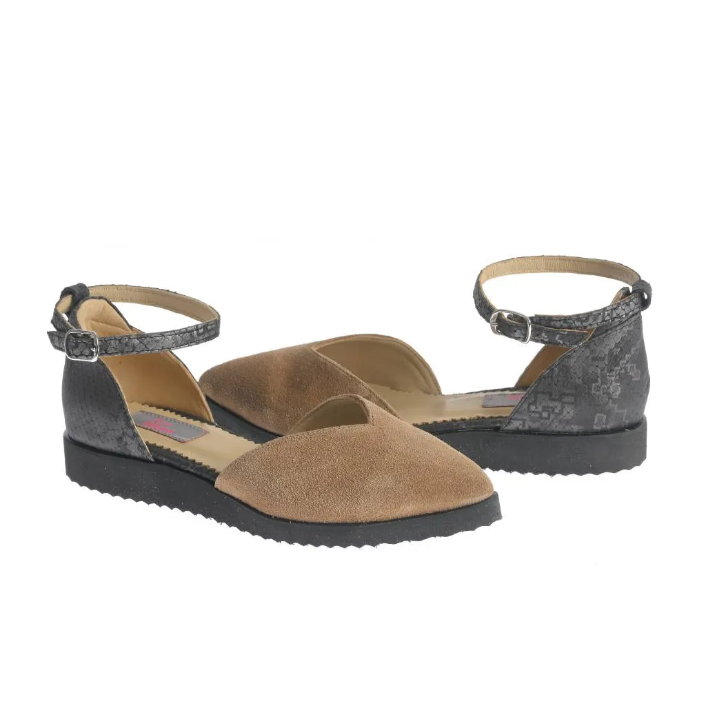 Ana Urbana Shoes Warsaw balerini maro-negru piele