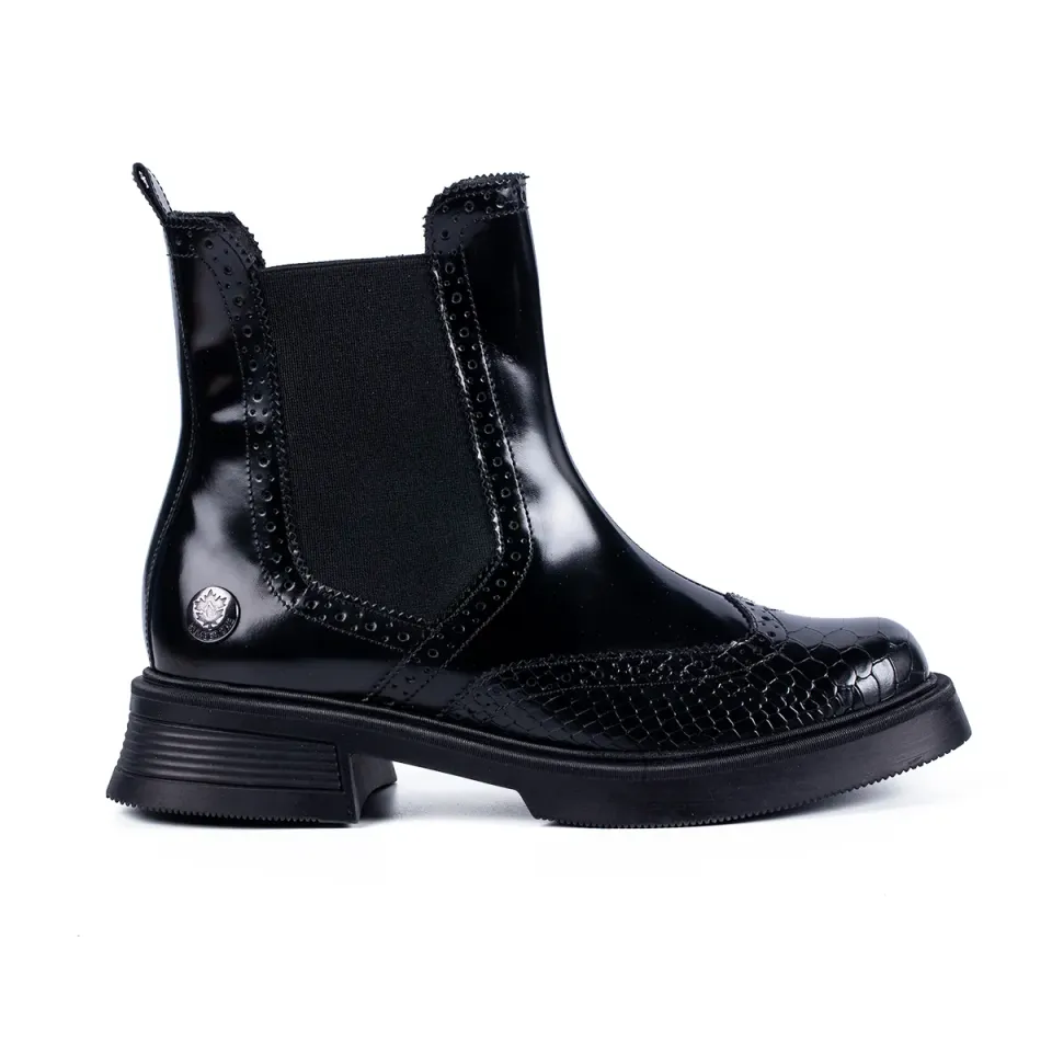 Lucas Shoes Ghete 400 femei negre semi-lac