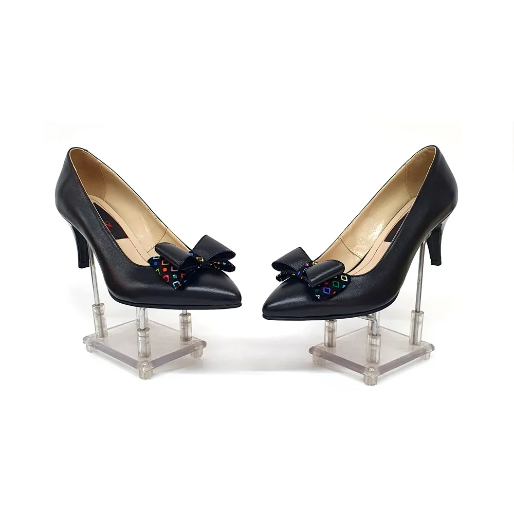 Pantofi dama piele Catinca Shoes A20 NFPC negru funda