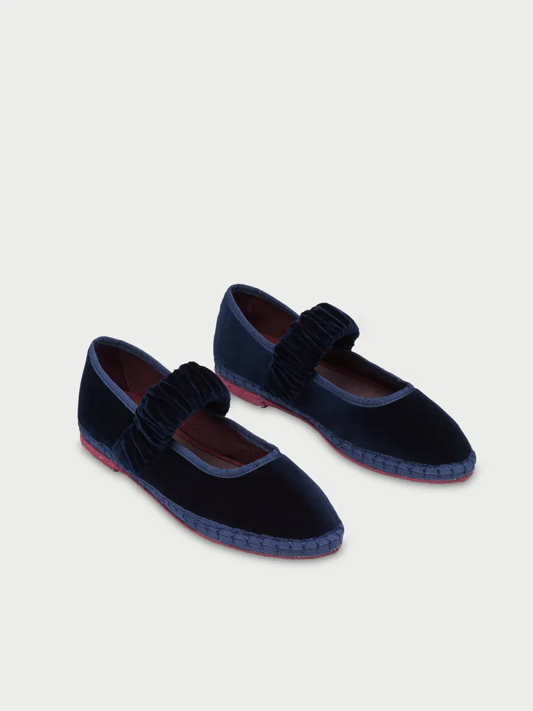 Flagelus Mafalda Navy pantofi velur bleumarin