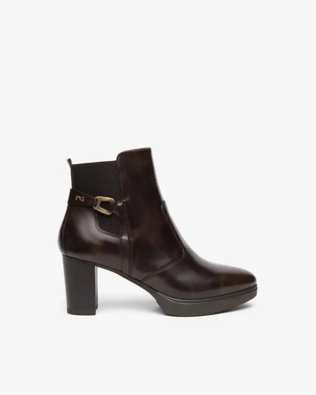 NeroGiardini Botine Damă Piele Toc Gros