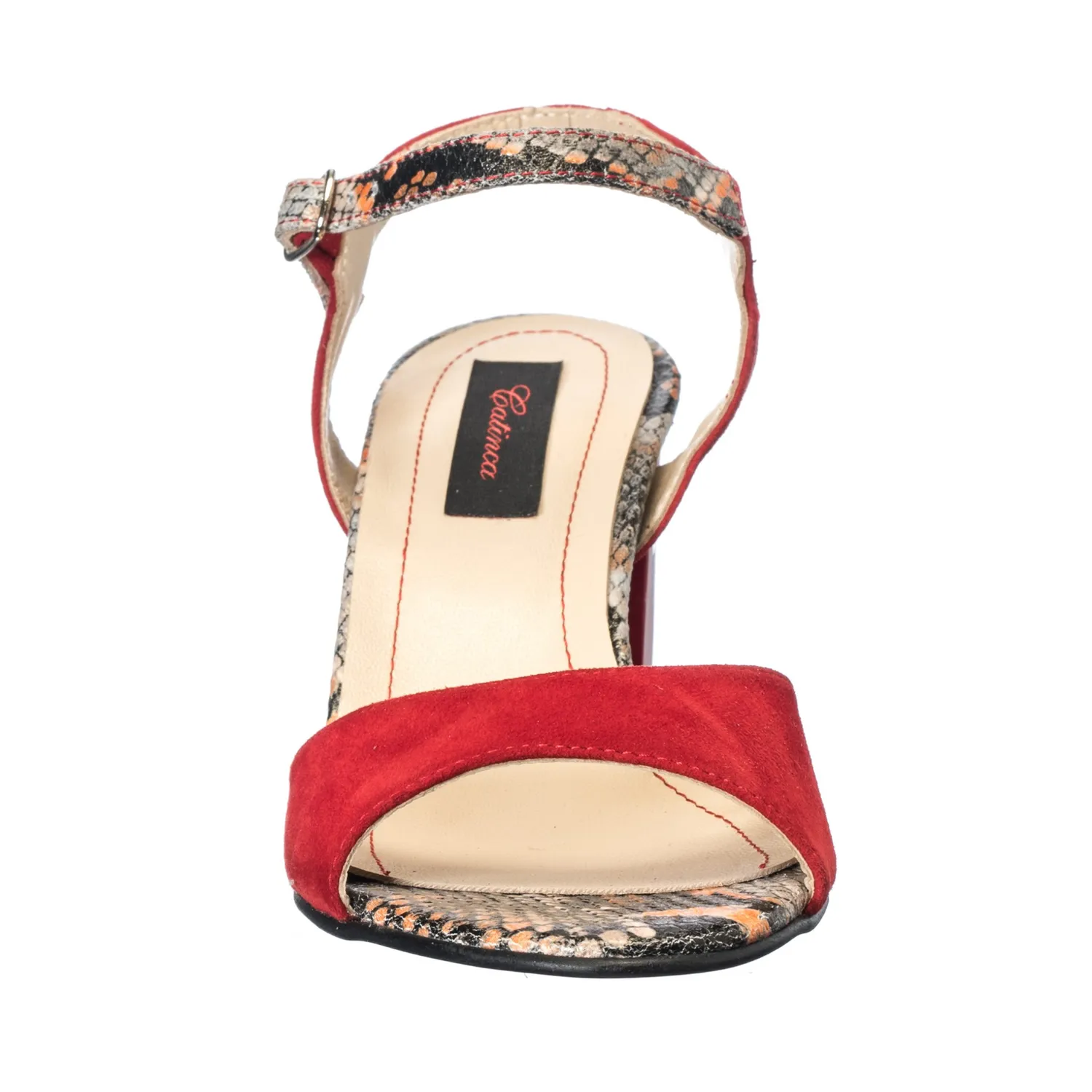 Catinca Shoes S15 RAS sandale dama rosii antilopa piele